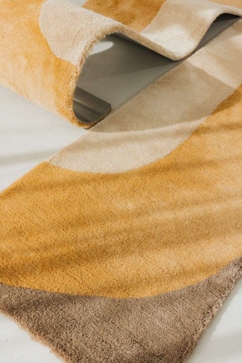 close up of chaise/rug hybrid