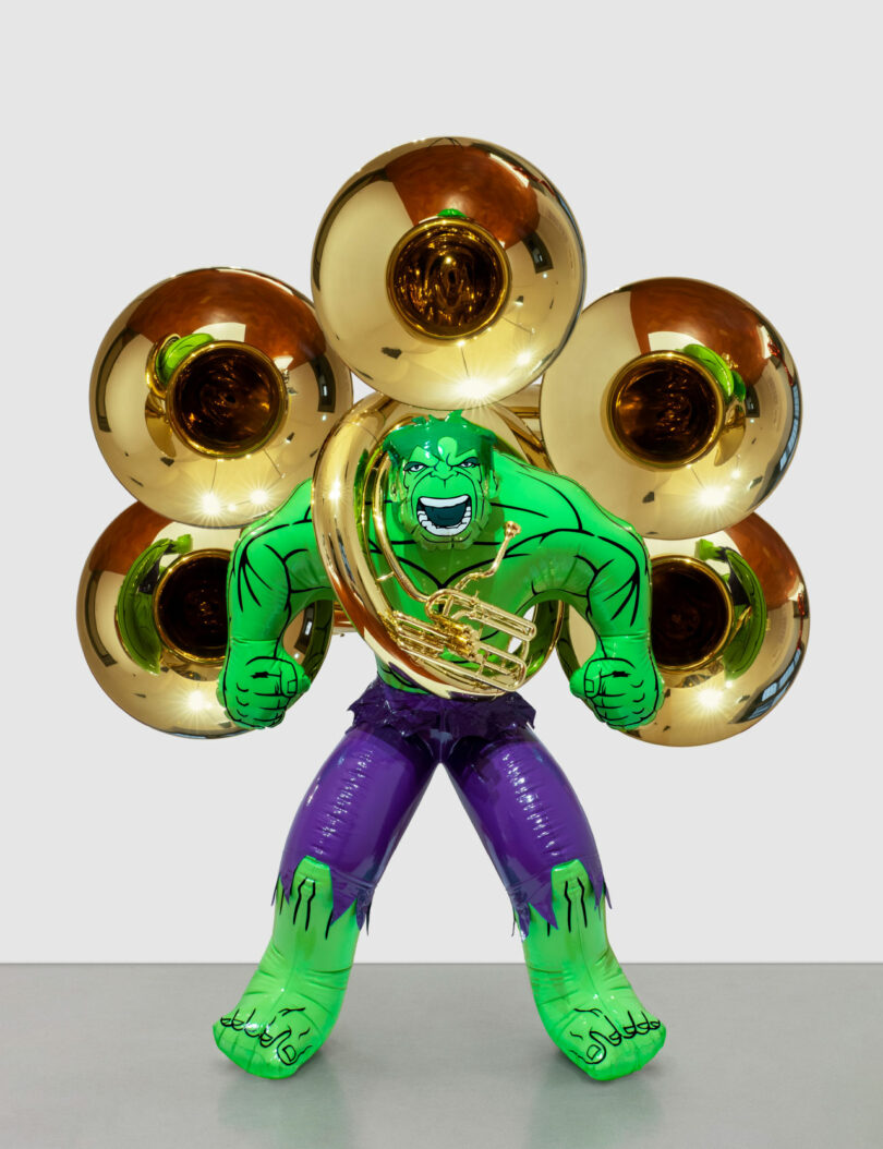 Sculpture of Hulk with multi-belled Tuba