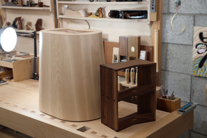 Bugak Is a Clever Stool That Hides a Storage Shelf Inside
