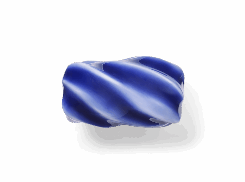 A single blue and white tray with lid isolated on a white background.