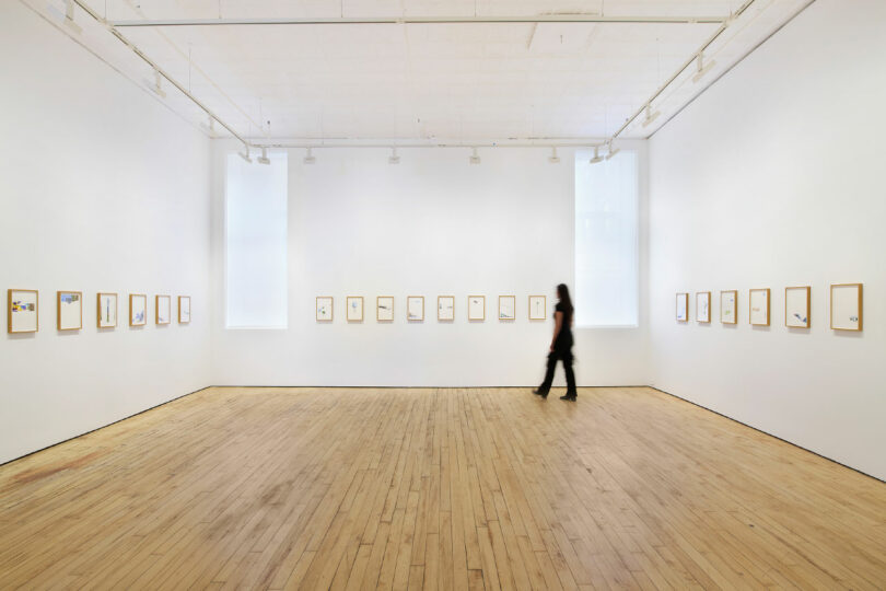 gallery with 42 framed watercolors