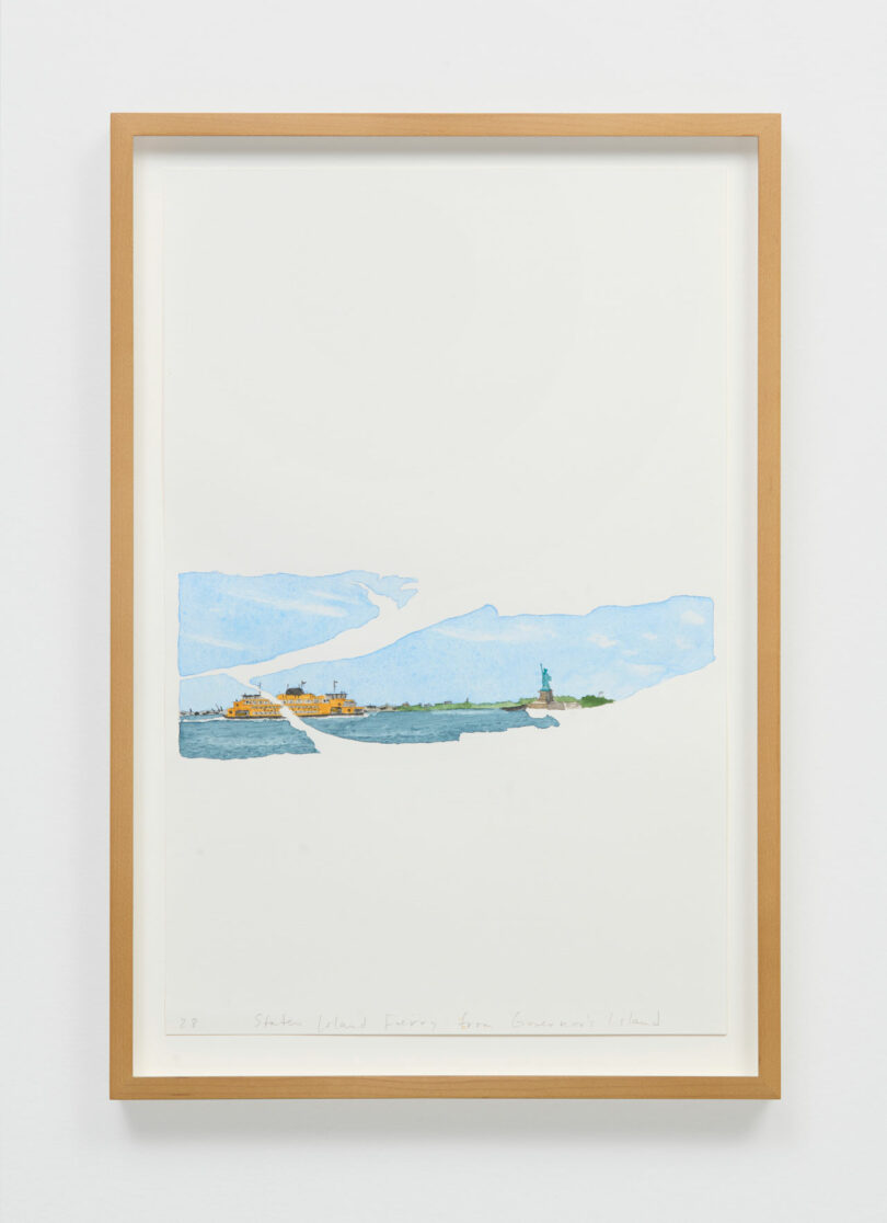 watercolor with staten island ferry