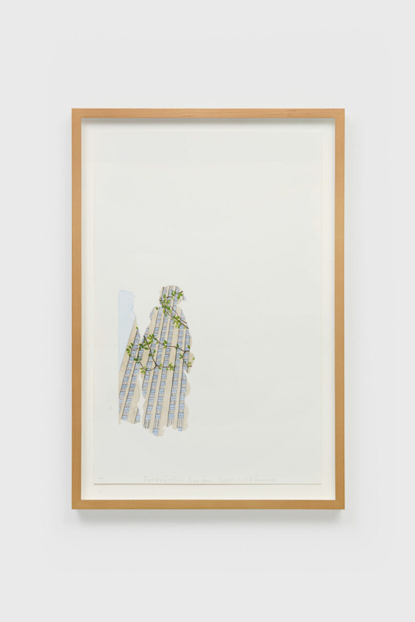 watercolor with section of Rockefeller Center