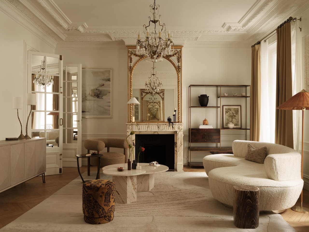 Olga Ashby Transforms Apartment With Travertine + Vintage Finds