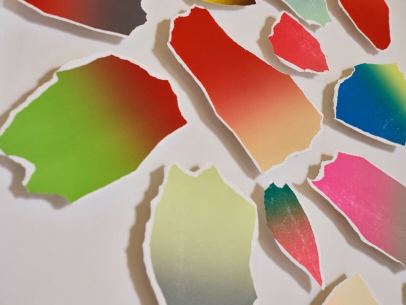 Primer plano de coloridas formas abstractas