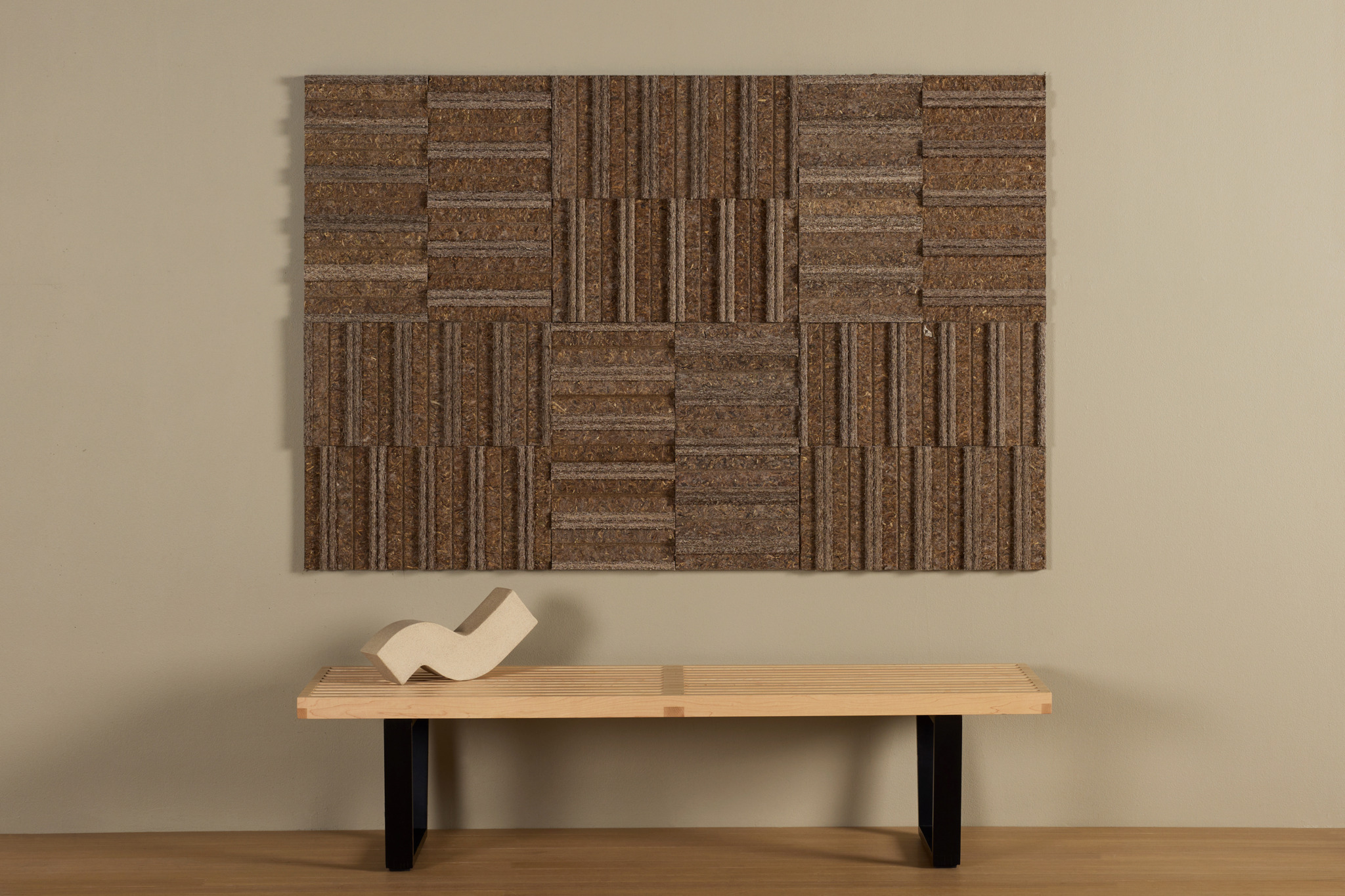 Spinneybeck Turns Eelgrass Offcuts Into Modular Acoustic Wall Tiles