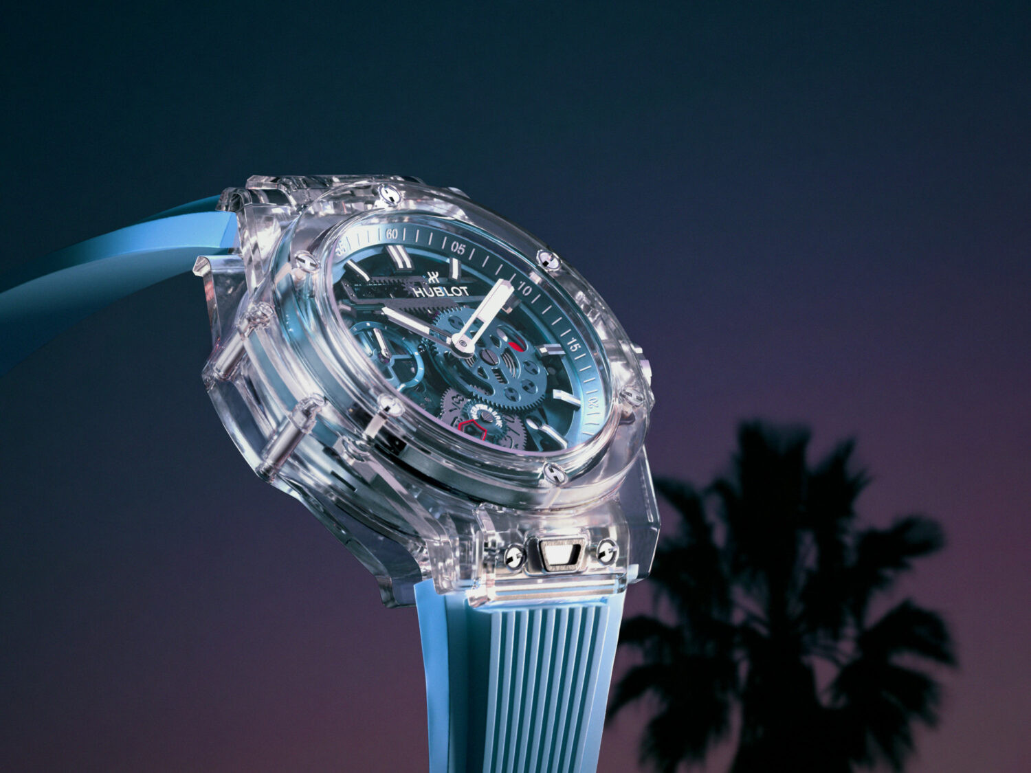 Hublot Puts Sky Blue Mechanics Inside a Clear Sapphire Case